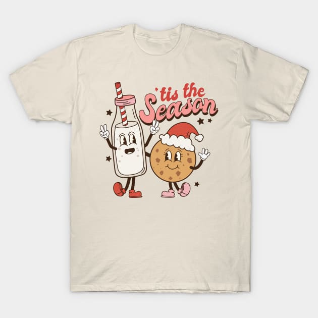 Tis the Season Milk and Cookies T-Shirt by Erin Decker Creative